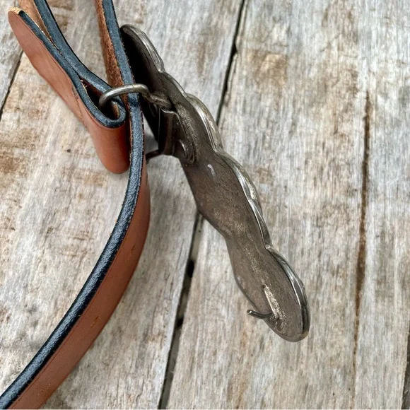 Vintage Tano leather made in Spain metal heart buckle belt - Picture 6 of 10